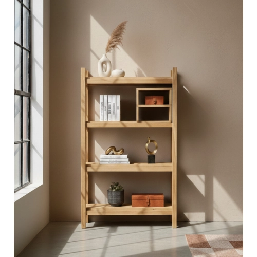 REGAŁ NA KSIĄŻKI  DREWNO LITE DĄB JESION OLCHA RNK-22